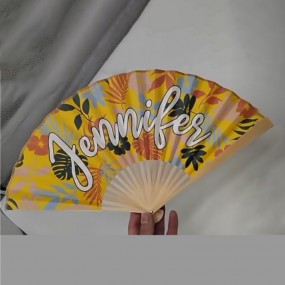 Bamboe handwaaier personaliseren met uw eigen logo
